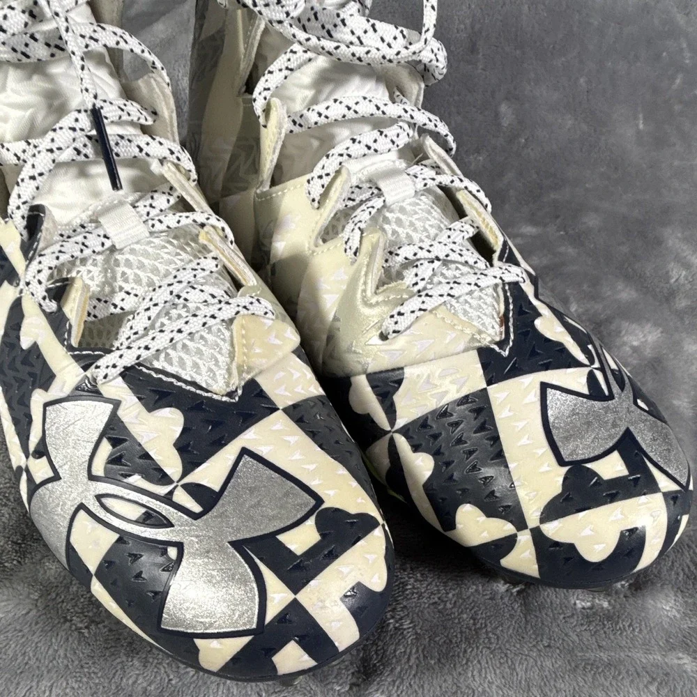 Under Armour Highlight Camo Football Cleats White Black Gray 3028376-001 Mens 9